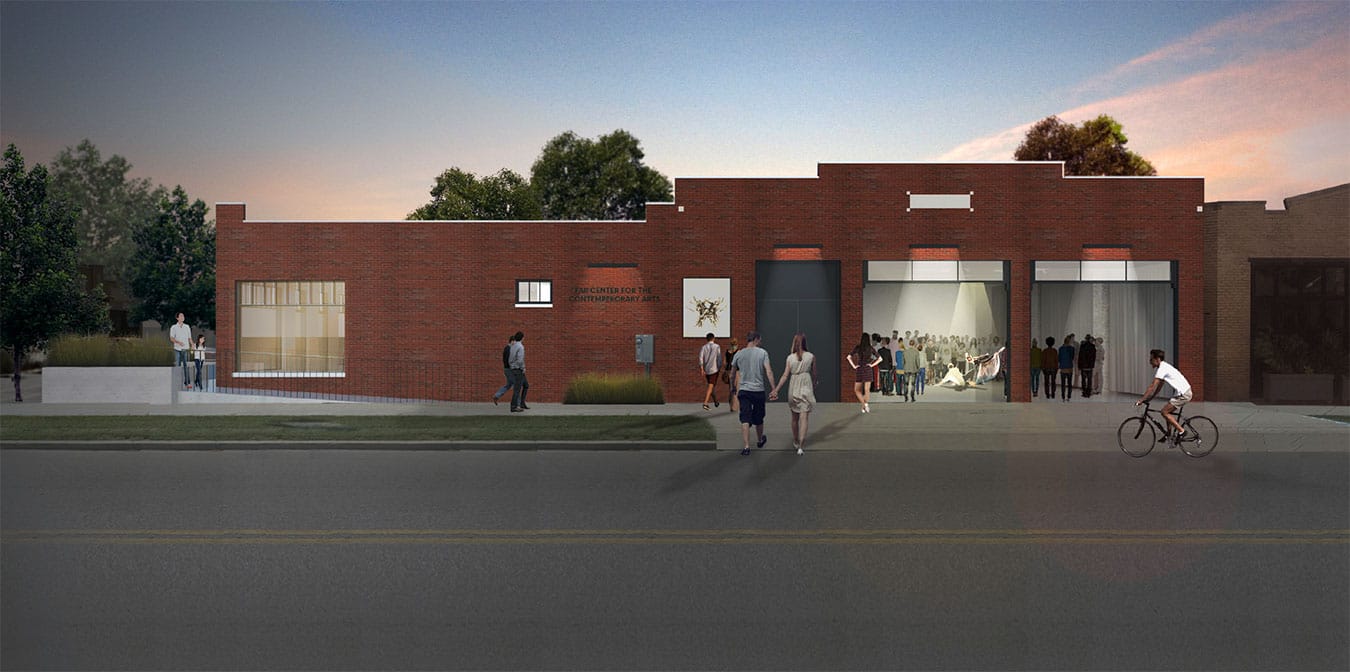 The 12-foot doors on the Fourth Street side of the theater create the potential for indoor-outdoor events, like street fairs. | Image courtesy of Malane Benedetto