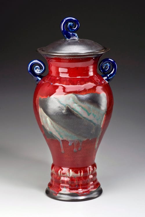 Many artists ‘have been able to put effort into creating new bodies of work without the pressure of considering how the public will react to it, and just letting the ideas flow,’ says Bloomington potter Kris Busch. She will be showing her ceramics, like the one pictured, at 4th Street Art Festival this Labor Day weekend. | Courtesy photo