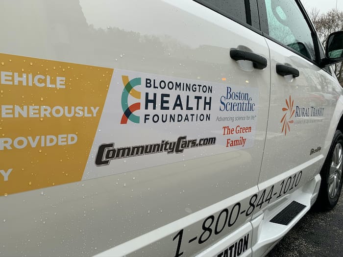 artnership including Bloomington Health Foundation provided grant funding in 2020 trea 10 Agency on Aging fo wheelchaiccessible van foural non-emergency medical transportation.