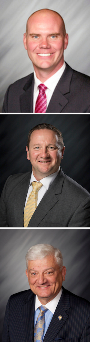 (top to bottom) Rep. Alan Morrison, chair of the House Committee on Environmental Affairs; Rep. Shane Lindauer, chair of the House Committee on Natural Resources; Rep. Edmond Soliday, chair of the House Committee on Utilities, Energy and Telecommunications | Photos: Indiana General Assembly <a href="https://iga.in.gov/" target="_blank" rel="noopener">website</a>