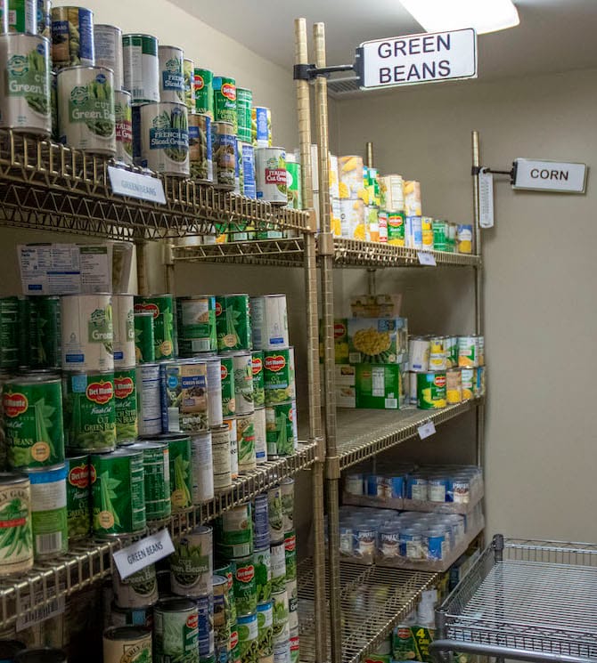 One out of every ten Bloomington residents cannot access the foods they need. Above, the cupboard at the Community Kitchen. | Photo by Olivia Bianco