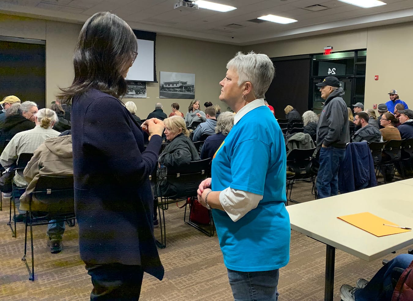 Liu and Thorp discuss the results of the Purdue health study in February.