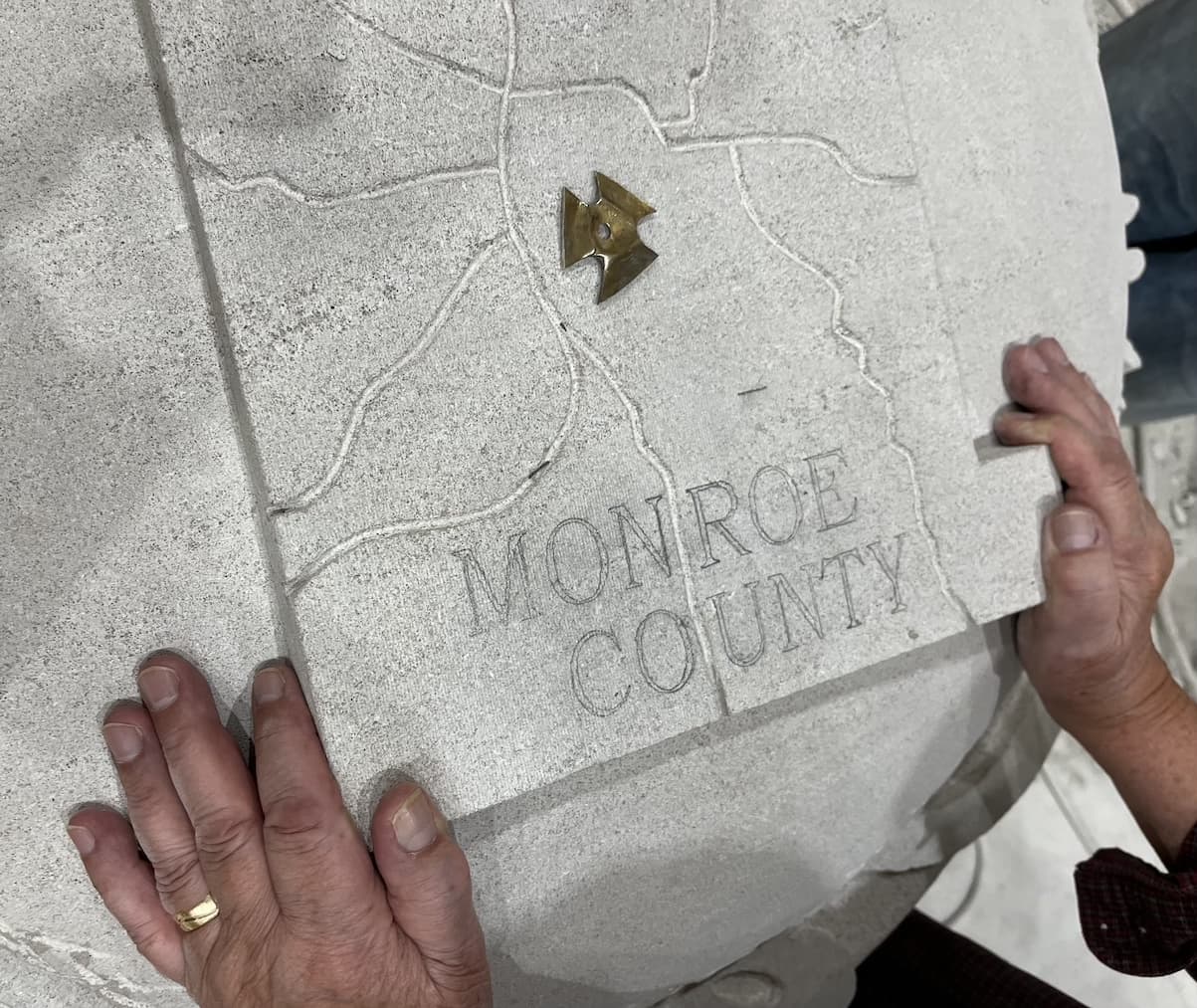 Each stone will show the path of the eclipse as it crosses Monroe County. | Limestone Post
