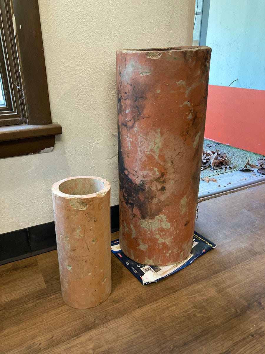 Clay drainage tiles removed from Sam Shine Foundation Preserve. | Photo by Anne Kibbler