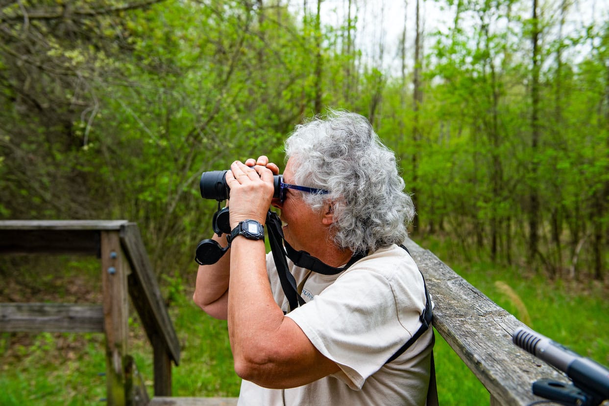 Beanblossom Bottoms Nature Preserve, April 2024—During a hike in April, former Monroe County Naturalist Cathy Meyer said Indiana has lost more than 87 percent of its wetlands since the French explorer La Salle reached the state in 1679. Recent anti-wetlands legislation passed by the Indiana General Assembly will further deplete what is left.