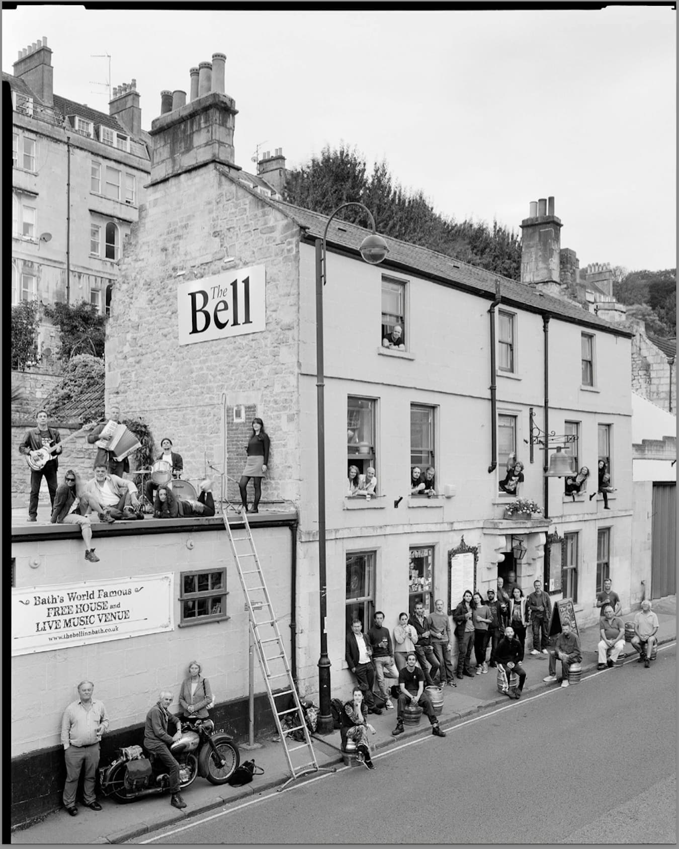 Roman Franc and Jon Tonks have created and exhibited their work worldwide, both individually and in tandem. (above) A group portrait at The Bell Inn free house and music pub in Bath, England. See more group portraits <a href="#gallery" target="_blank">at the end of the article</a>. | Courtesy photo