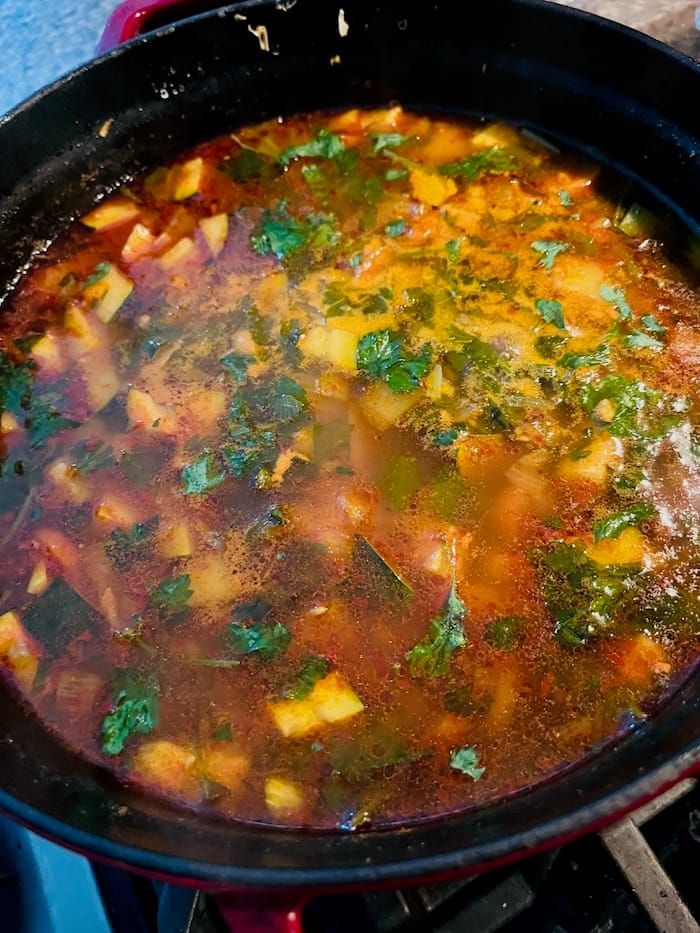 A very versatile, vegetarian version of Yemenite hawaij soup. | Photo by Ruthiohen