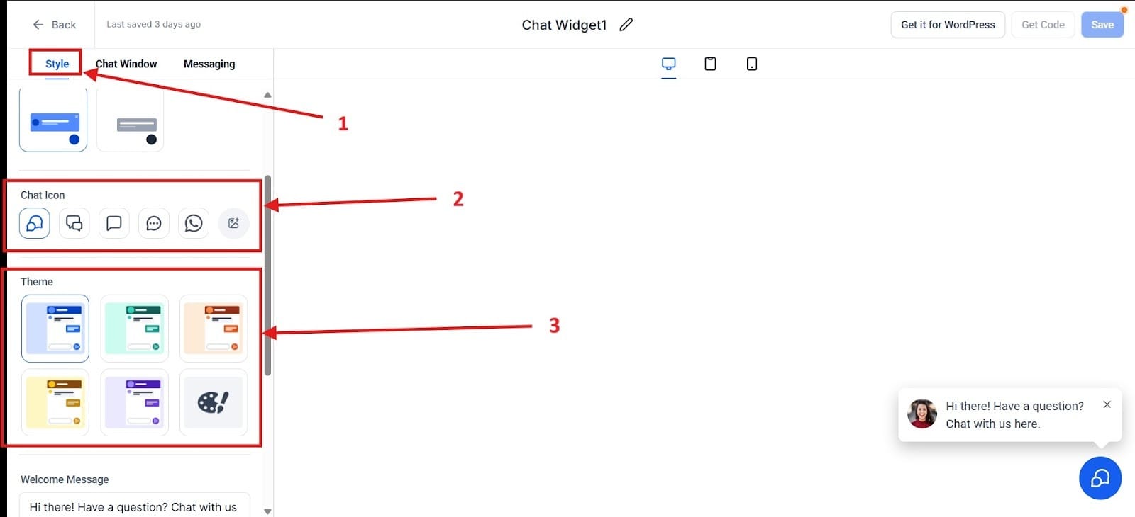 Here the image shows you how you can customize the message system.