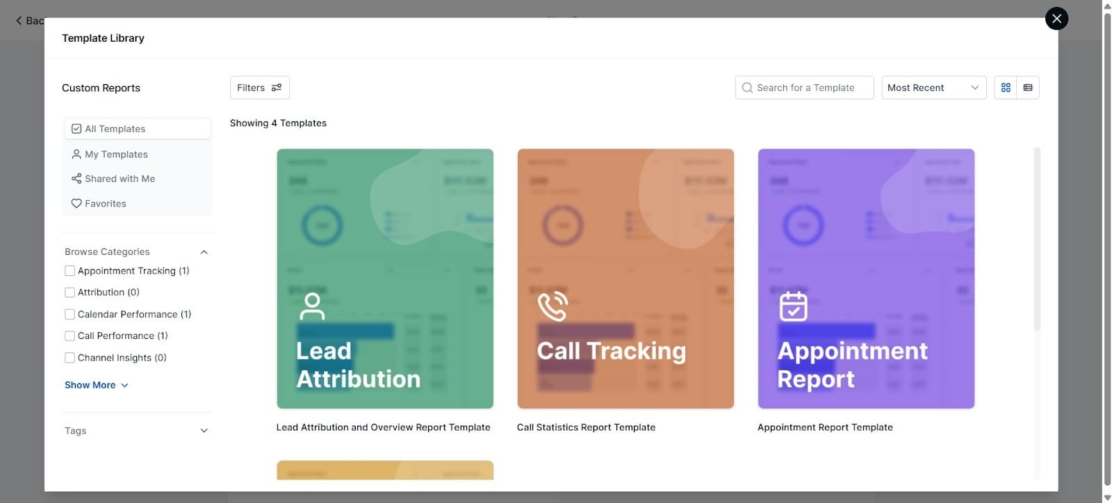 The image displays an example of the template from custom reports.