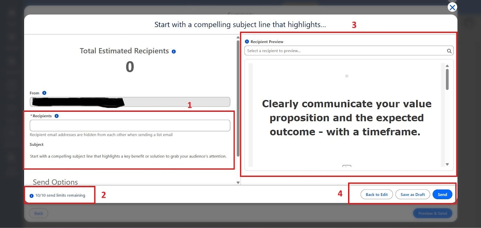 Here you see the preview before you send the email.