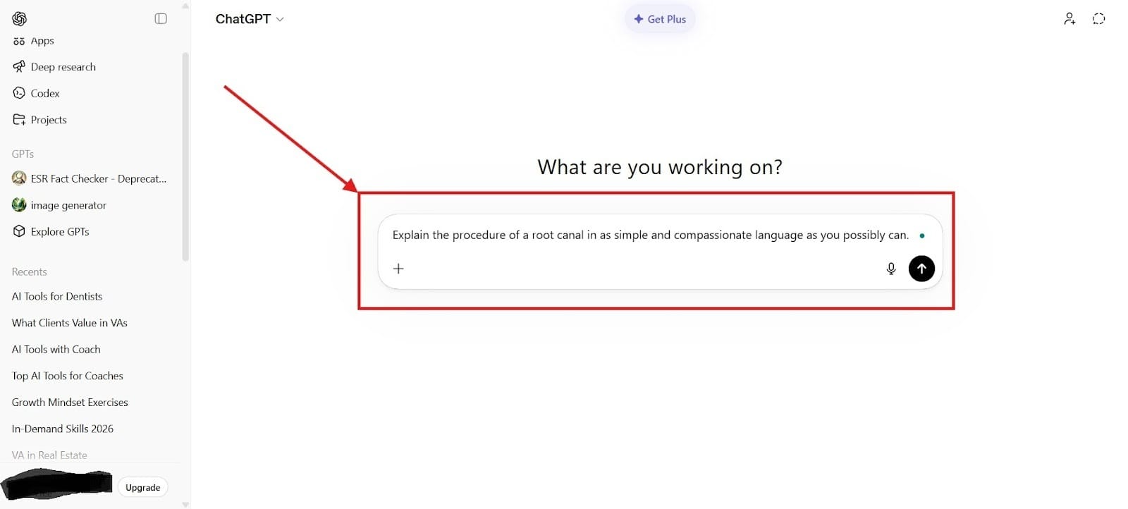 Example of an AI-generated explanation breaking down a root canal procedure into simple, easy-to-understand language.