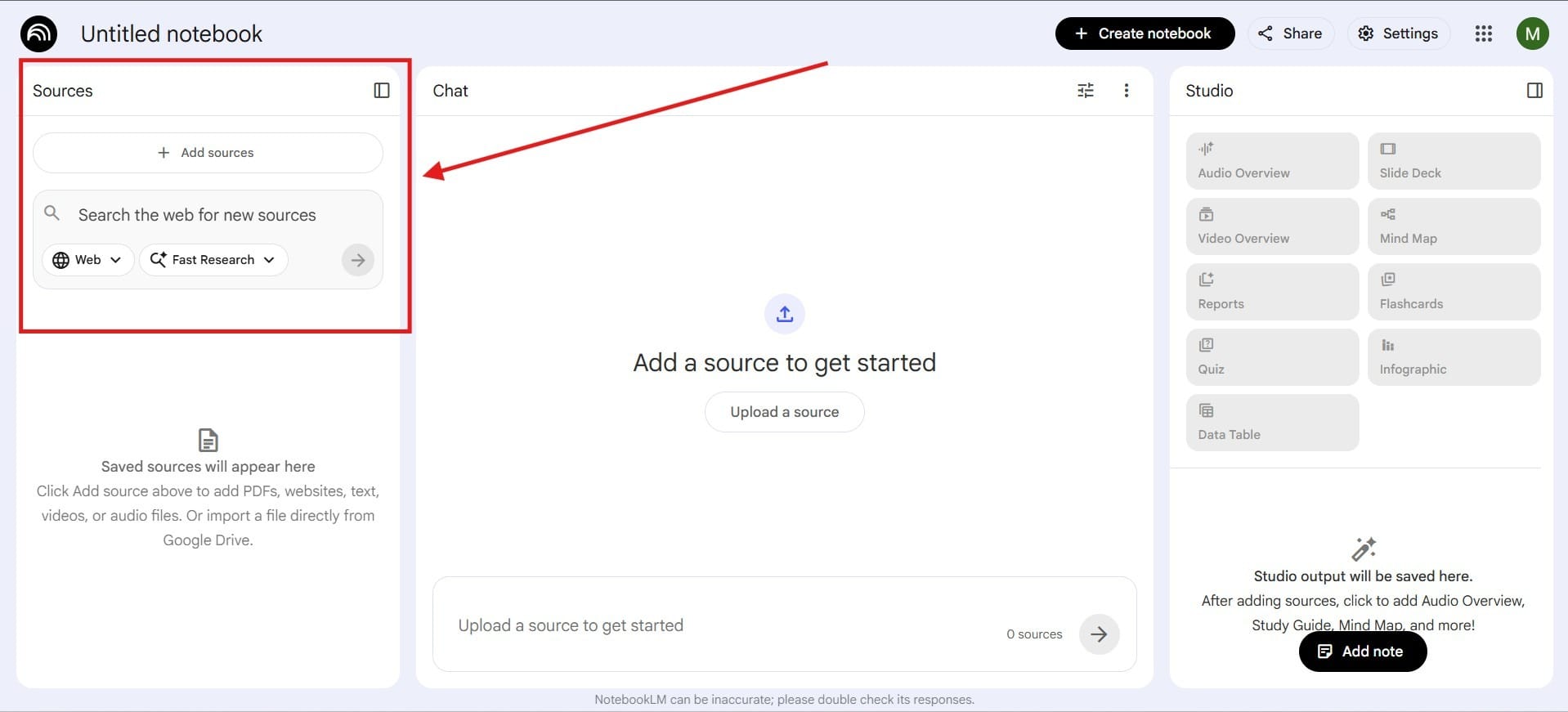 Interface showing “Add a Source” option.