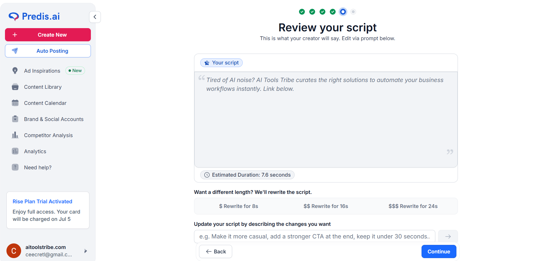 AI-generated script review.