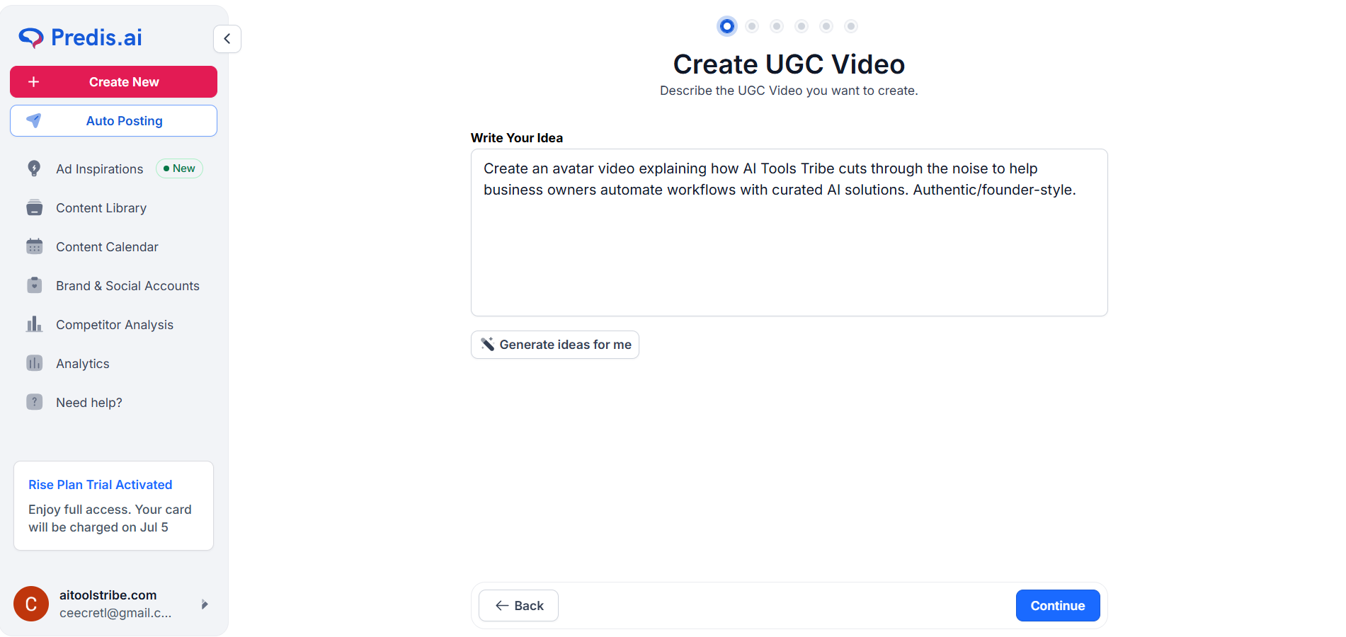 Video description field.