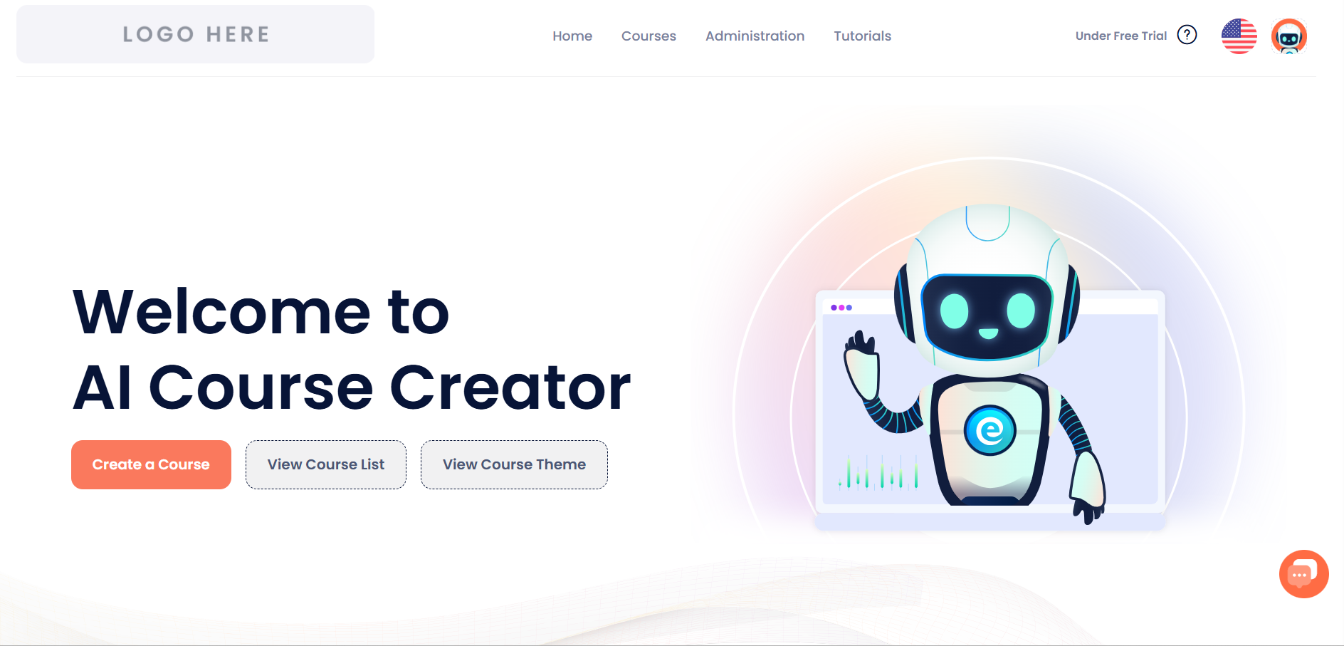 eSkilled dashboard with the "Create a Course" button.
