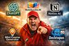 Coach shouting in a stadium, surrounded by AI tool logos like ChatGPT, NotebookLM, Notion AI, and Decktopus.