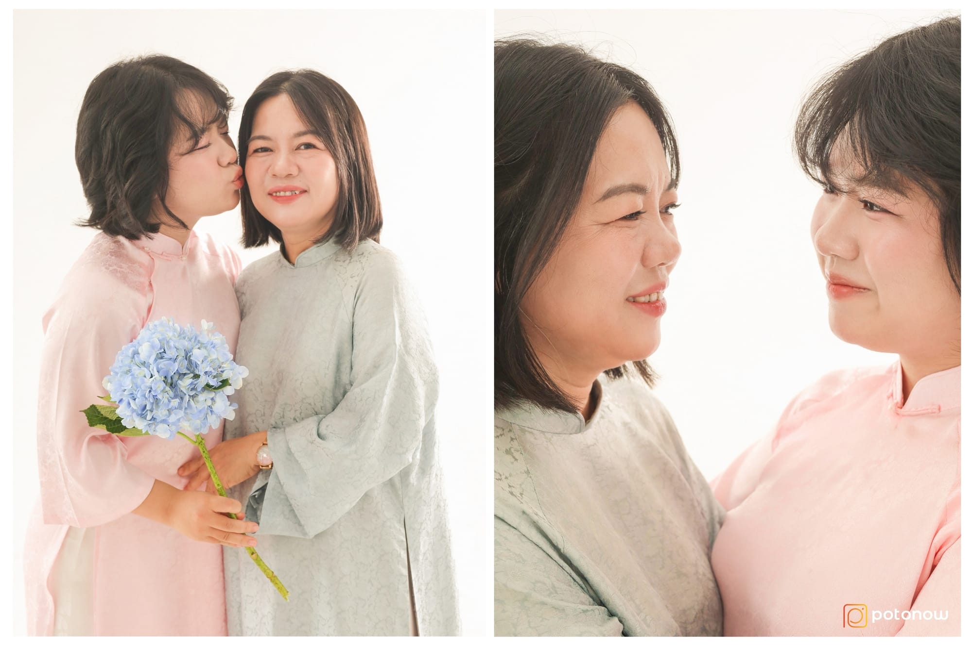 Hôn má hoặc cười với nhau.jpg