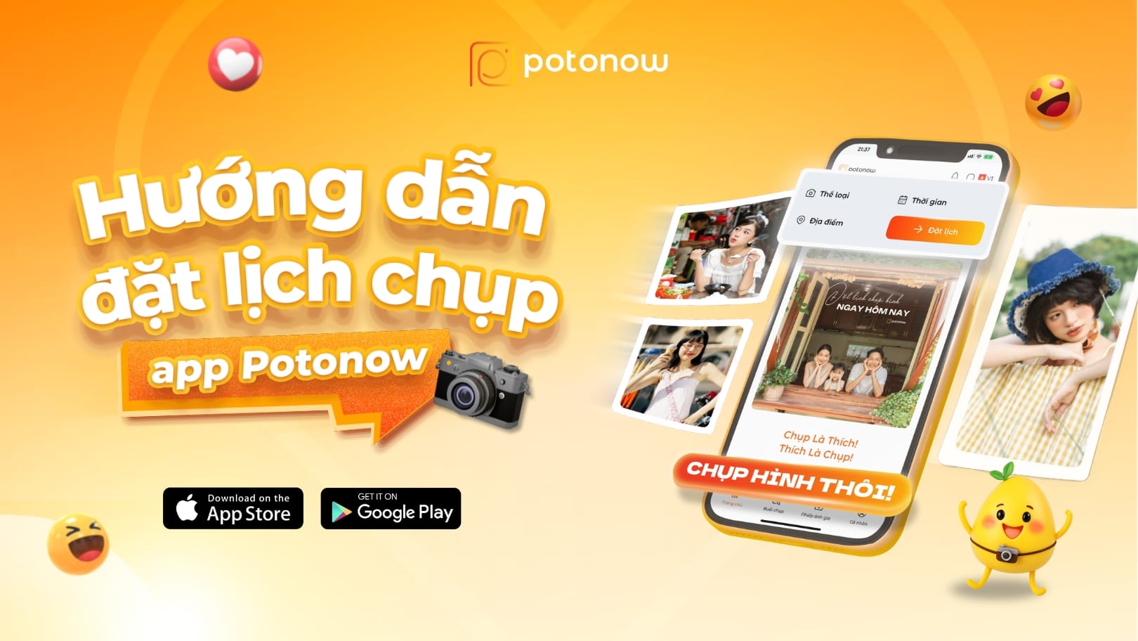 Hướng dẫn đặt lịch chụp ảnh nhanh chóng trên App Potonow chỉ với 5 bước