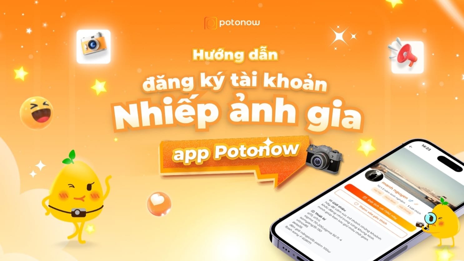 Hướng dẫn chi tiết 7 bước tạo tài khoản nhiếp ảnh gia miễn phí tại Potonow