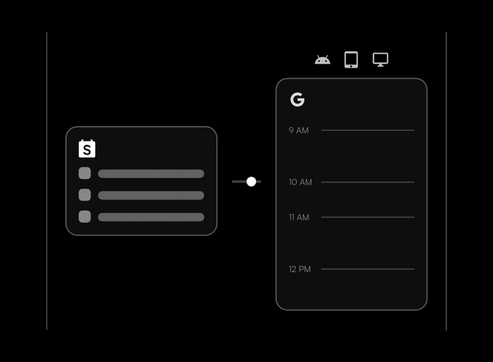 Stanza events syncing straight into Google Calendar on every device