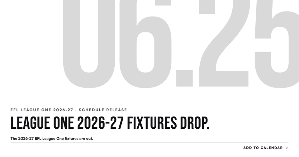League One 2026-27 fixtures drop