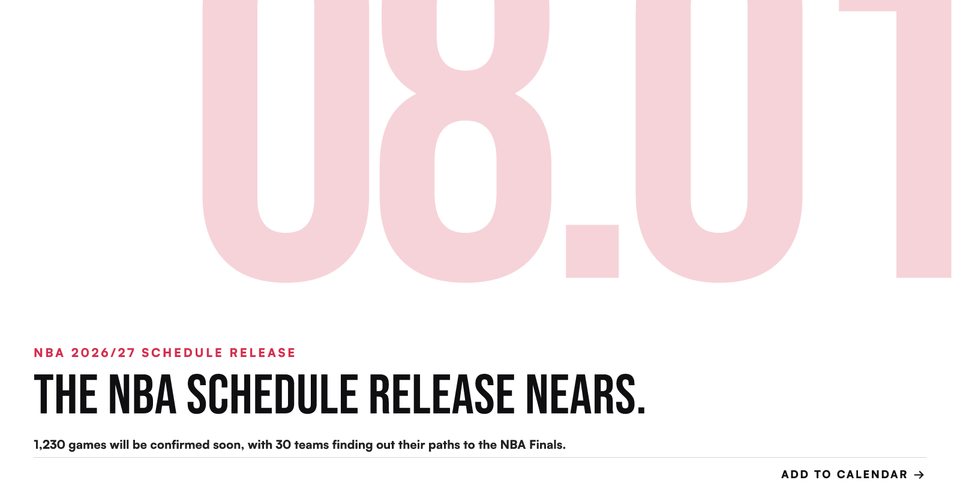 🏀 NBA schedule releases this month