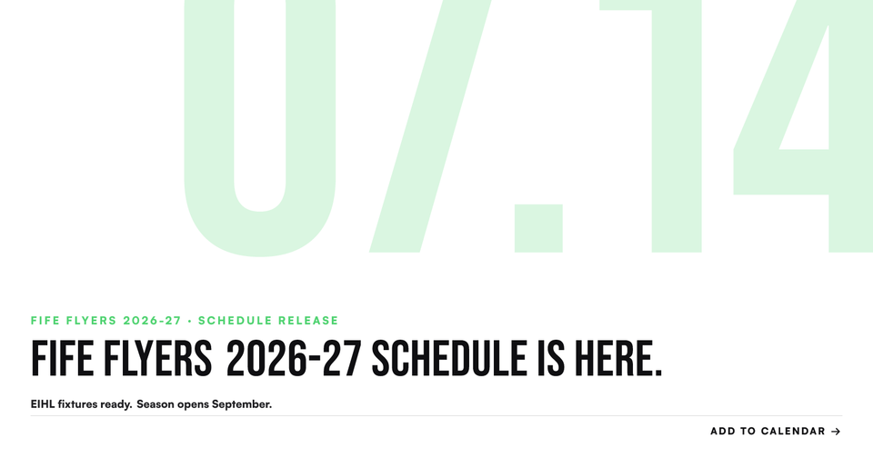 Fife Flyers 2026-27 schedule is out