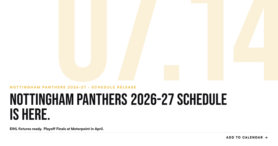 Nottingham Panthers 2026-27 schedule is out