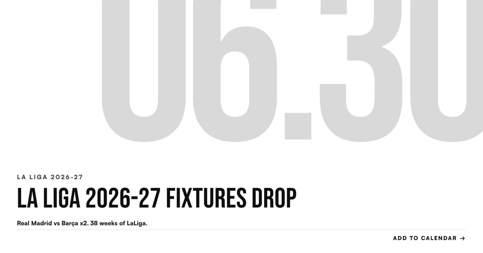 Out Now: La Liga 2026-27 fixtures