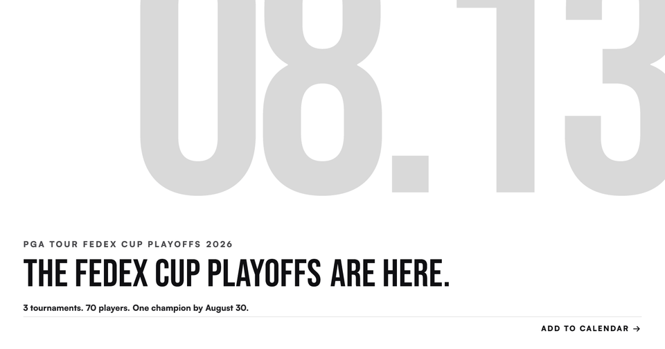⛳ FedEx Cup Playoffs start August 13