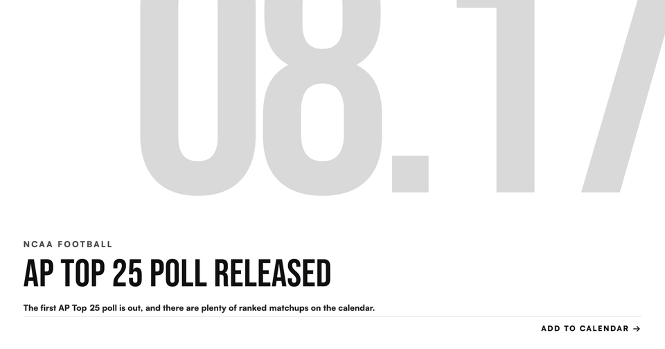 🏈 First AP Top 25 Poll Unveiled