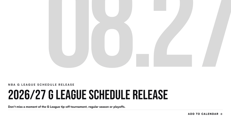 🏀 G League schedule is here