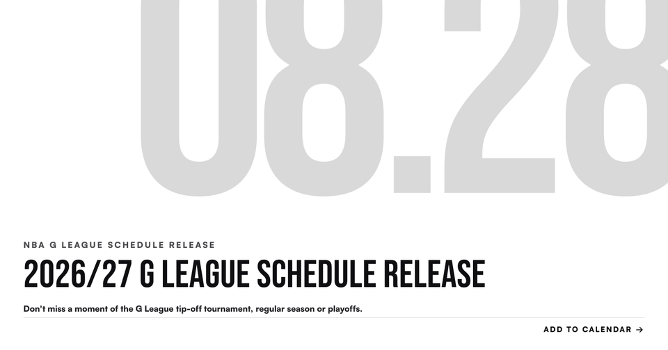 🏀 G League schedule is here