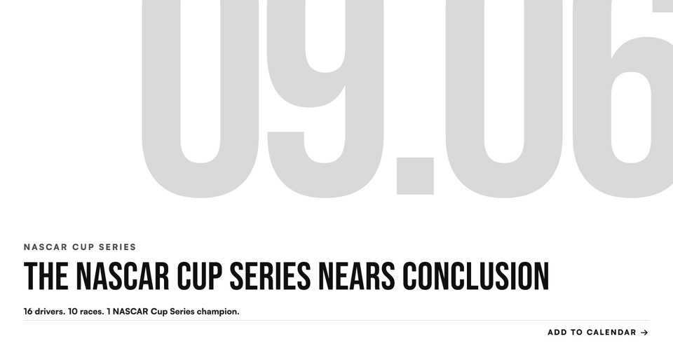 🏁 The Chase for the Cup is on