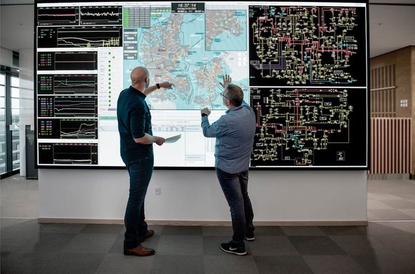 Energinet's electricity control centre, where the Danish transmission grid is monitored around the clock.