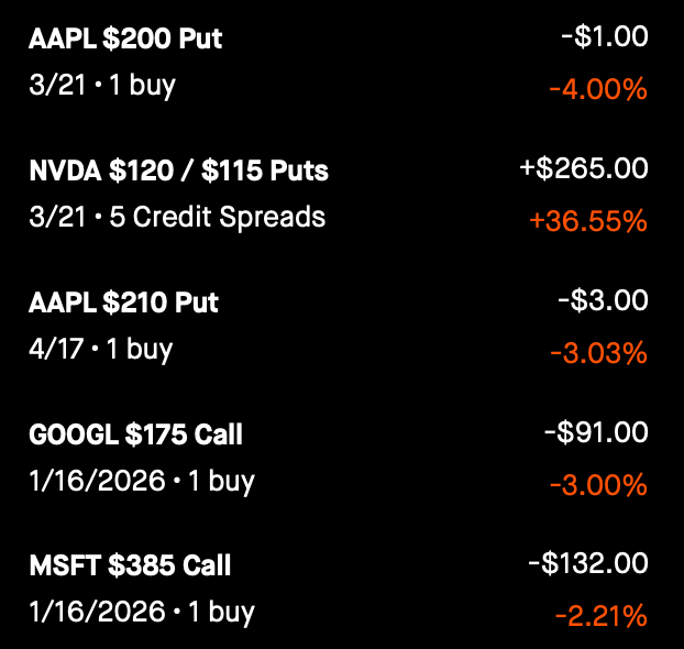 Open Trades Status - Feb 13, 2025