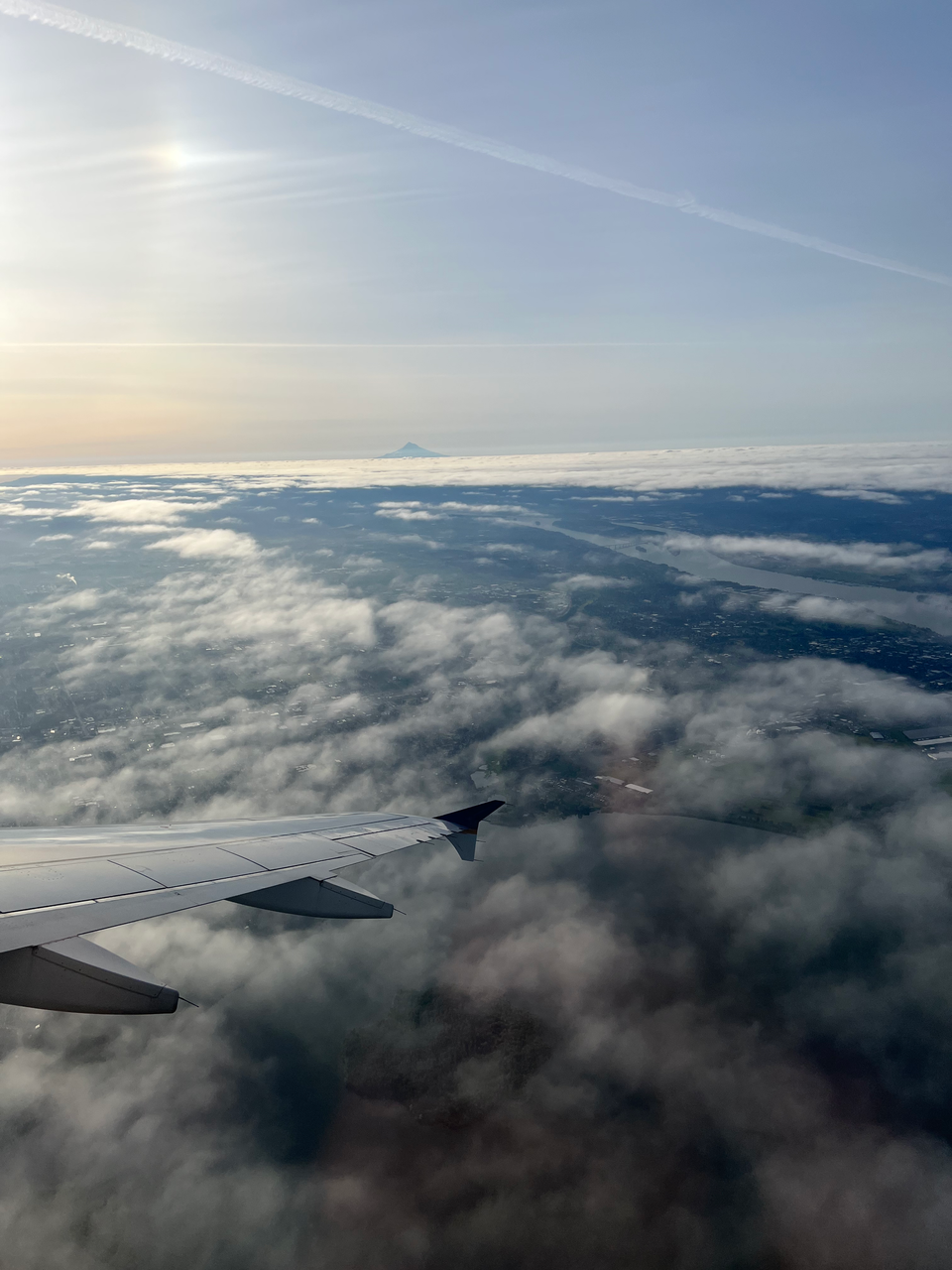 Mt Hood in the distance, PDX, 2022. Picture Credit - Me!