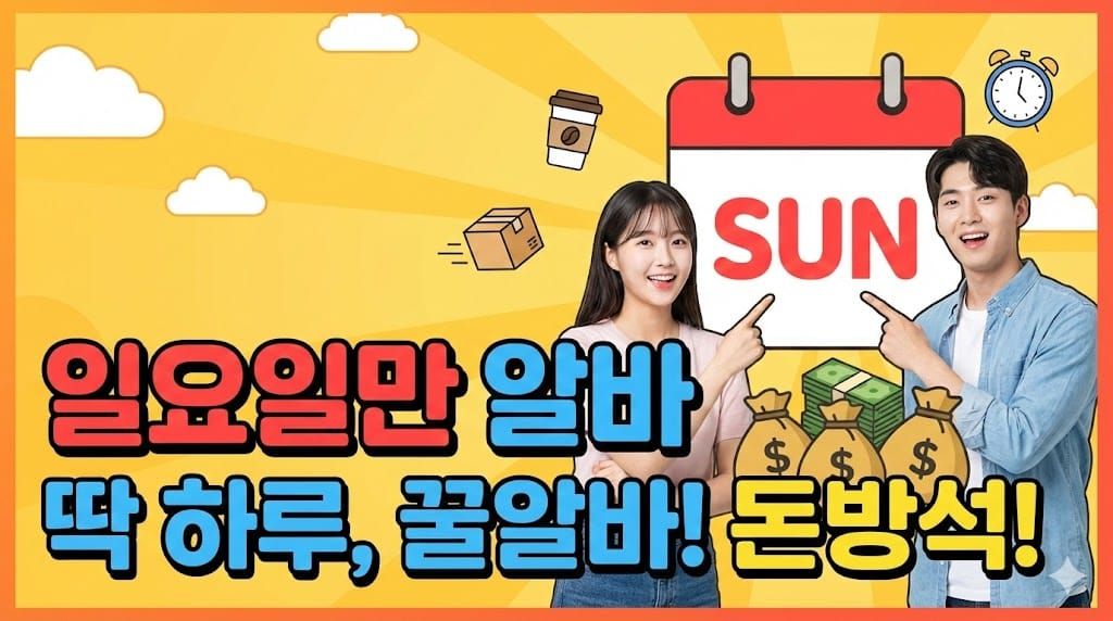일요일만 알바 단기 시급 높은 추천 주휴수당 조건 지원방법 총정리