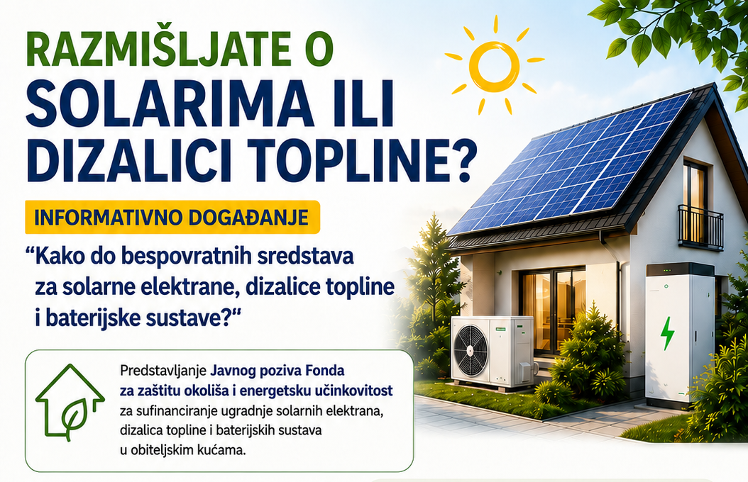 Europe Direct Proložac organizira predavanje o mogućnostima sufinanciranja solarnih elektrana, dizalica topline i baterijskih sustava