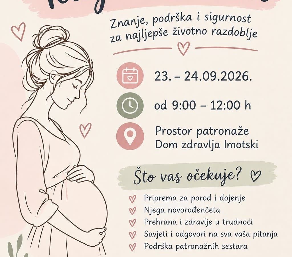 Patronažne sestre organiziraju tečaj za trudnice: Znanje, podrška i sigurnost za najljepše životno razdoblje
