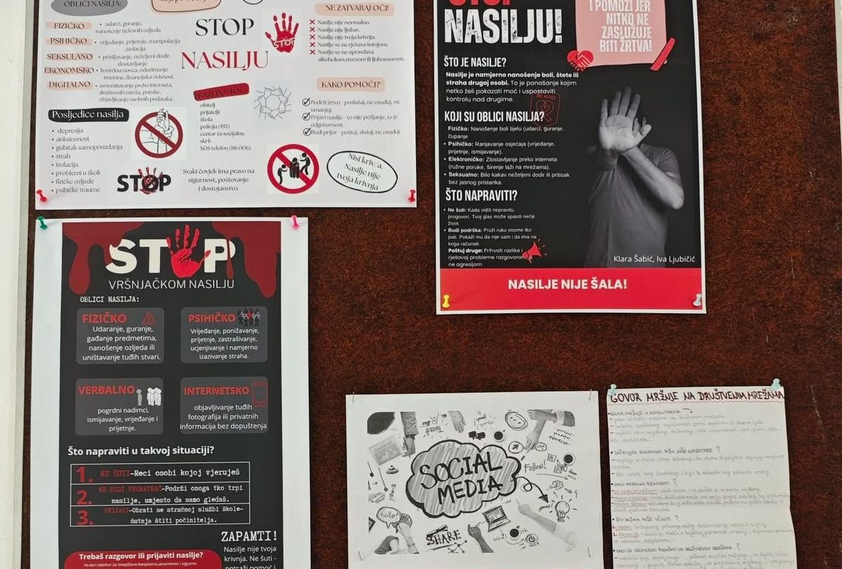Međunarodni dan nenasilja: Učenici Ekonomske škole Imotski plakatima poslali snažnu poruku - "Stop nasilju!"