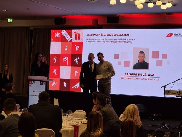 Još jedno veliko priznanje: Prof. Dalibor Biloš dobitnik godišnje nagrade Hrvatskog školskog sportskog saveza