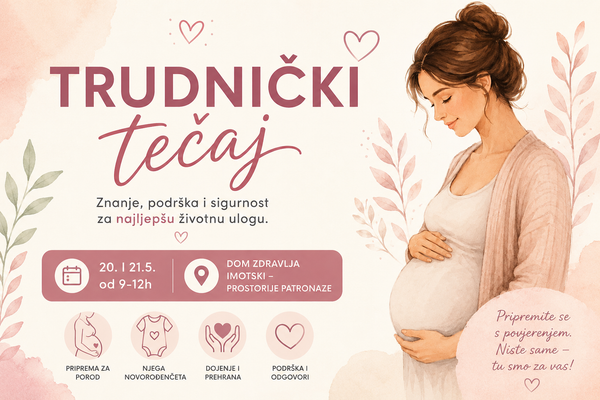 Besplatni trudnički tečaj u Imotskom: Buduće mame mogu dobiti stručnu podršku i pripremu za porod