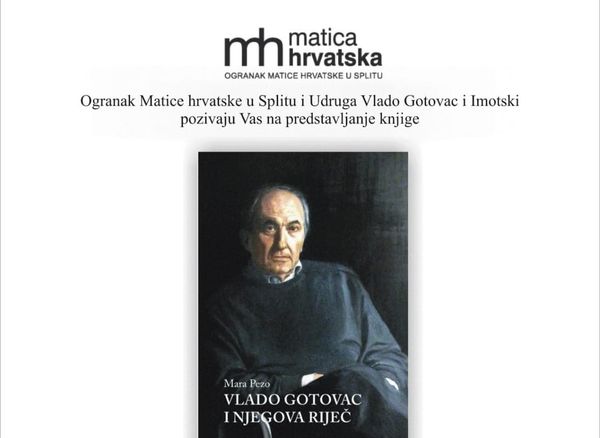 U Splitu predstavljanje knjige "Vlade Gotovac i njegova riječ" autorice Mare Pezo