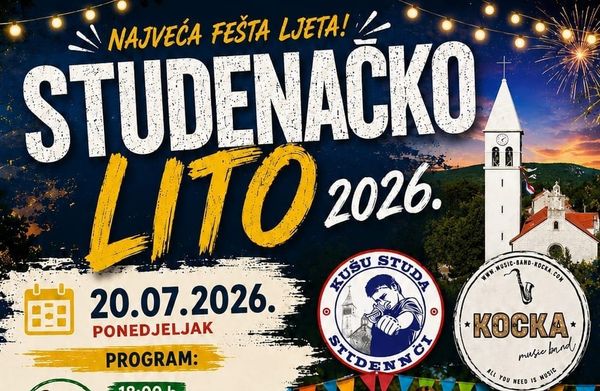 Nikad bogatije Studenačko lito 2026.: turnir, šah, praćkijada, dječja olimpijada i veliki koncerti