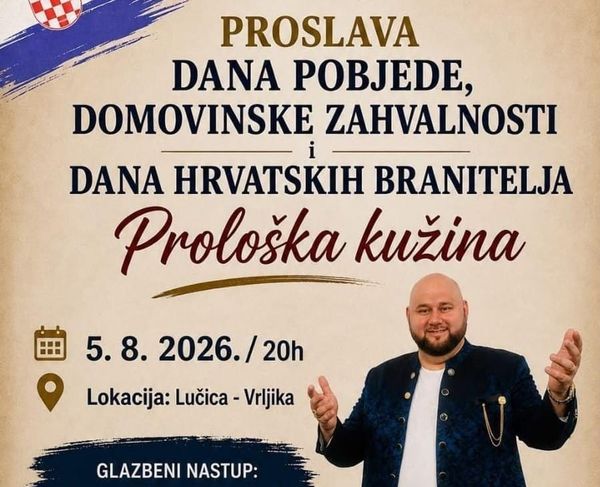 Branko Medak i JEXI Band stižu na Vrljiku: Proslavite Dan pobjede uz glazbu i Prološku kužinu
