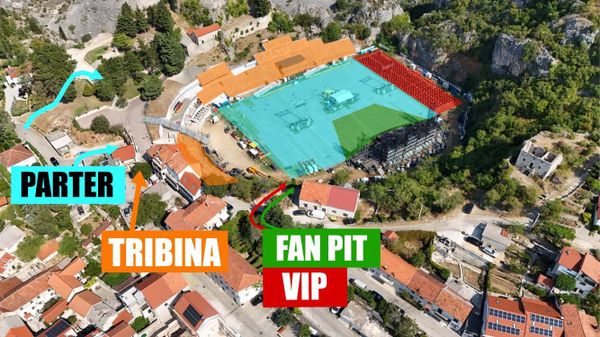 VAŽNA OBAVIJEST ZA SVE KOJI DOLAZE NA GOSPIN DOLAC: Evo gdje se nalaze ulazi za PARTER, TRIBINU, FAN PIT i VIP!