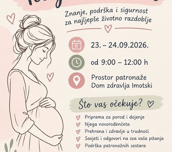Patronažne sestre organiziraju tečaj za trudnice: Znanje, podrška i sigurnost za najljepše životno razdoblje