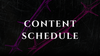 Content Schedule