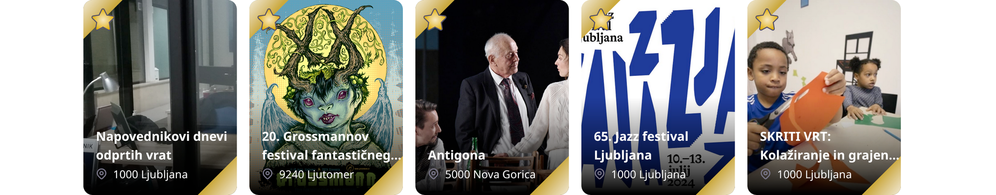 Prikaz pripetih dogodkov v rubrikah